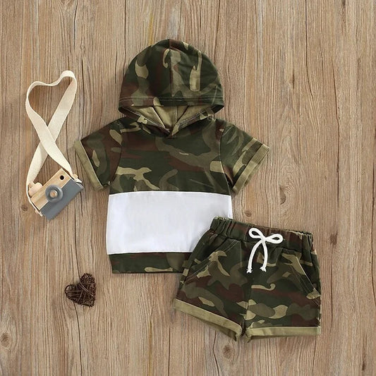 Camo Hoodie & Shorts Set